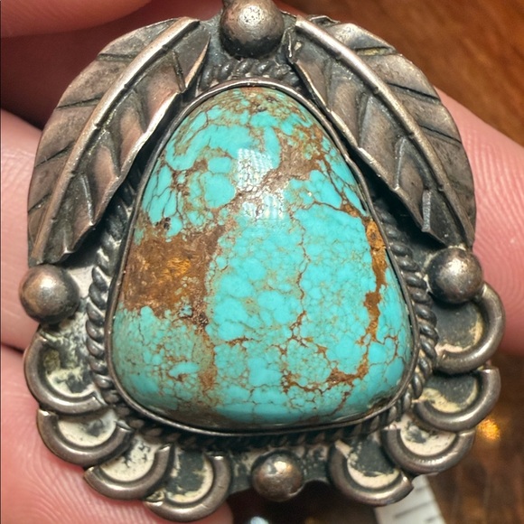 Royston Turquoise and Sterling Silver Pendant Necklace - Picture 3 of 4